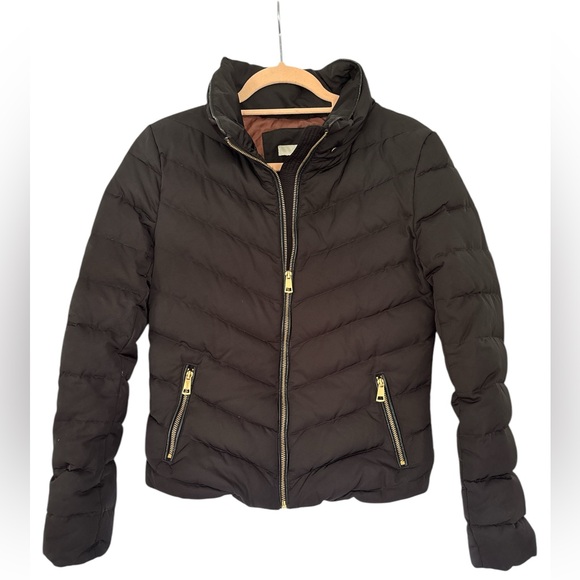 H&M Black and Gold Hardware Down Puffer Jacket Size 4 - Picture 1 of 7
